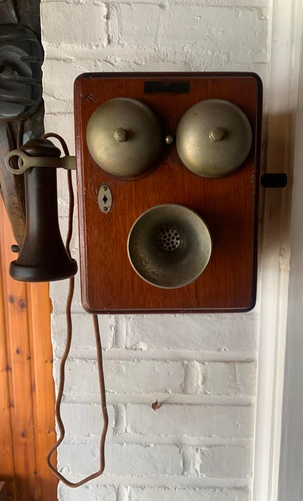 Sonnette téléphonique murale en bois ancienne/RTT — Bel état, Télécoms, Téléphones fixes | Filaires, Comme neuf, Enlèvement