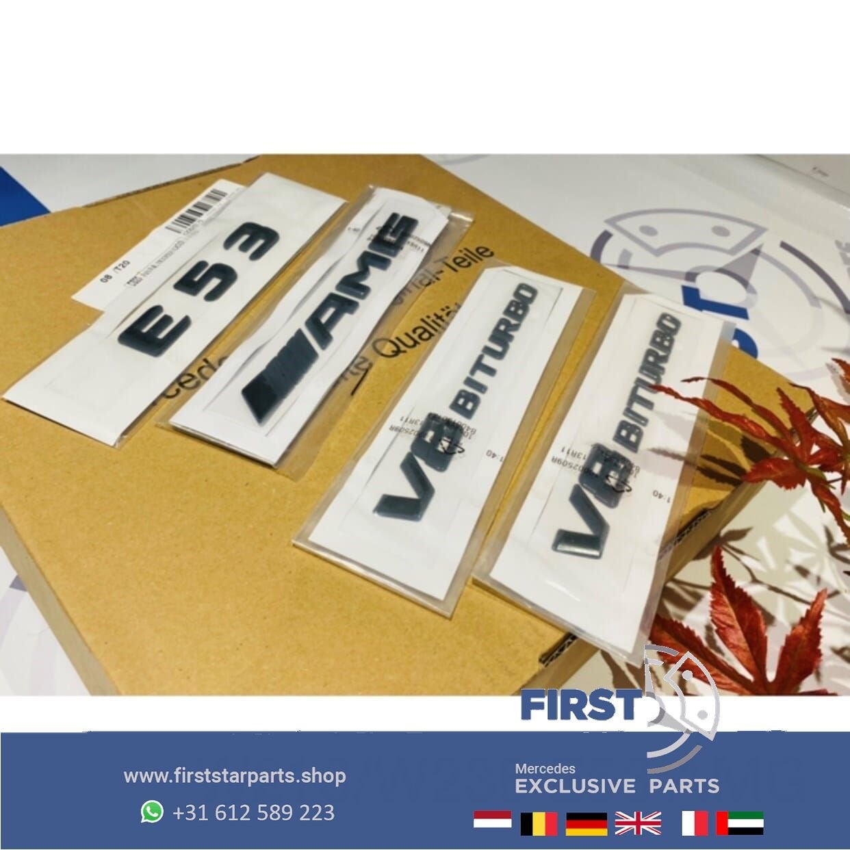 W213 W238 E53 AMG LOGO SET ZWART E 53 EMBLEMEN SET Mercedes, Gebruikt, -, Ophalen of Verzenden, -