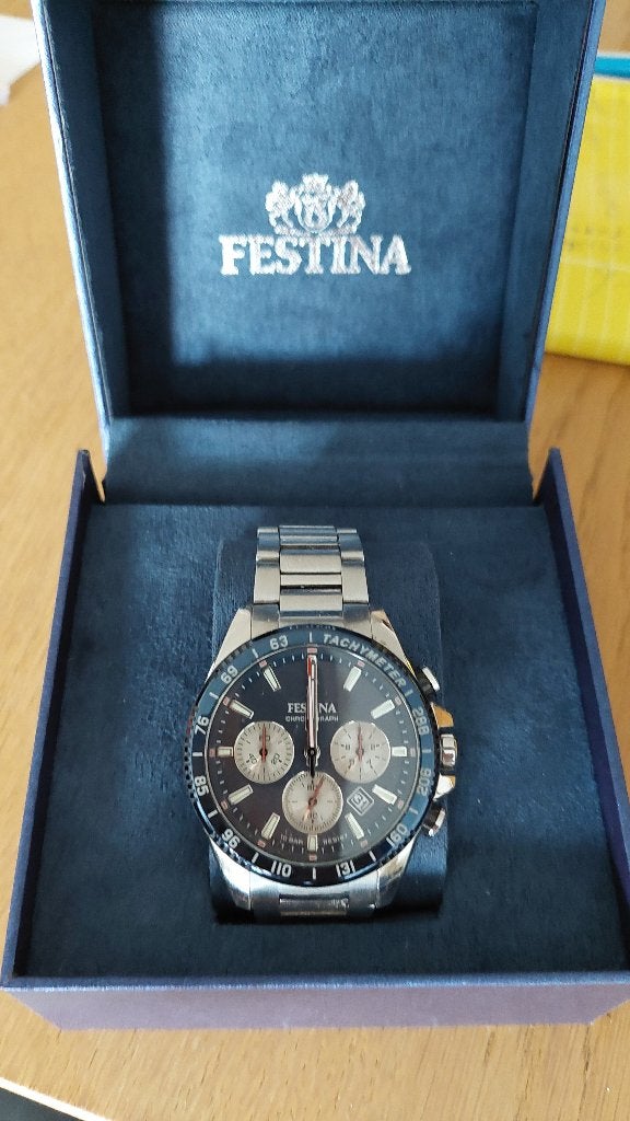 Festina horloge, Handtassen en Accessoires, Horloges | Heren, Staal, Staal, Polshorloge, Zo goed als nieuw