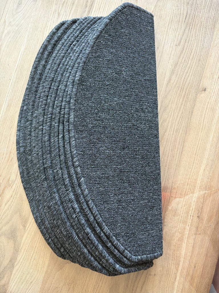 Nieuw set van 15 trapmatten Antraciet halvemaantjes, Ophalen, Nieuw, Grijs, Tapijt