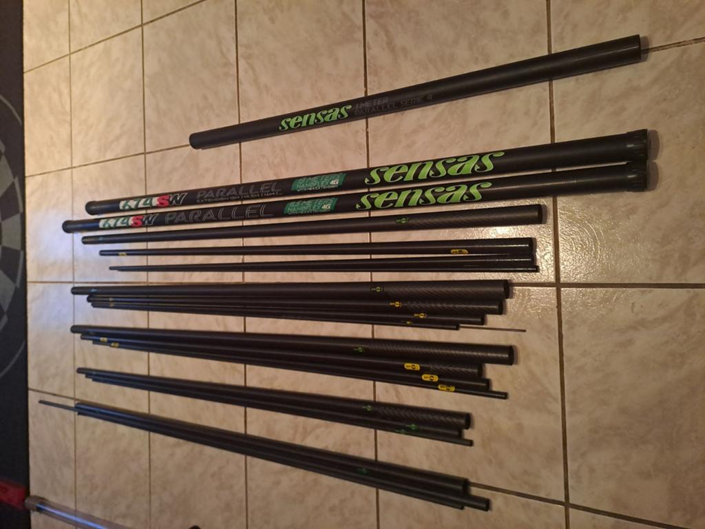 Sensas 674-SW 13m wedstrijdpack & 4 extra topsets & cupset, Watersport en Boten, Hengelsport | Witvissen, Ophalen, Gebruikt, Vaste hengel