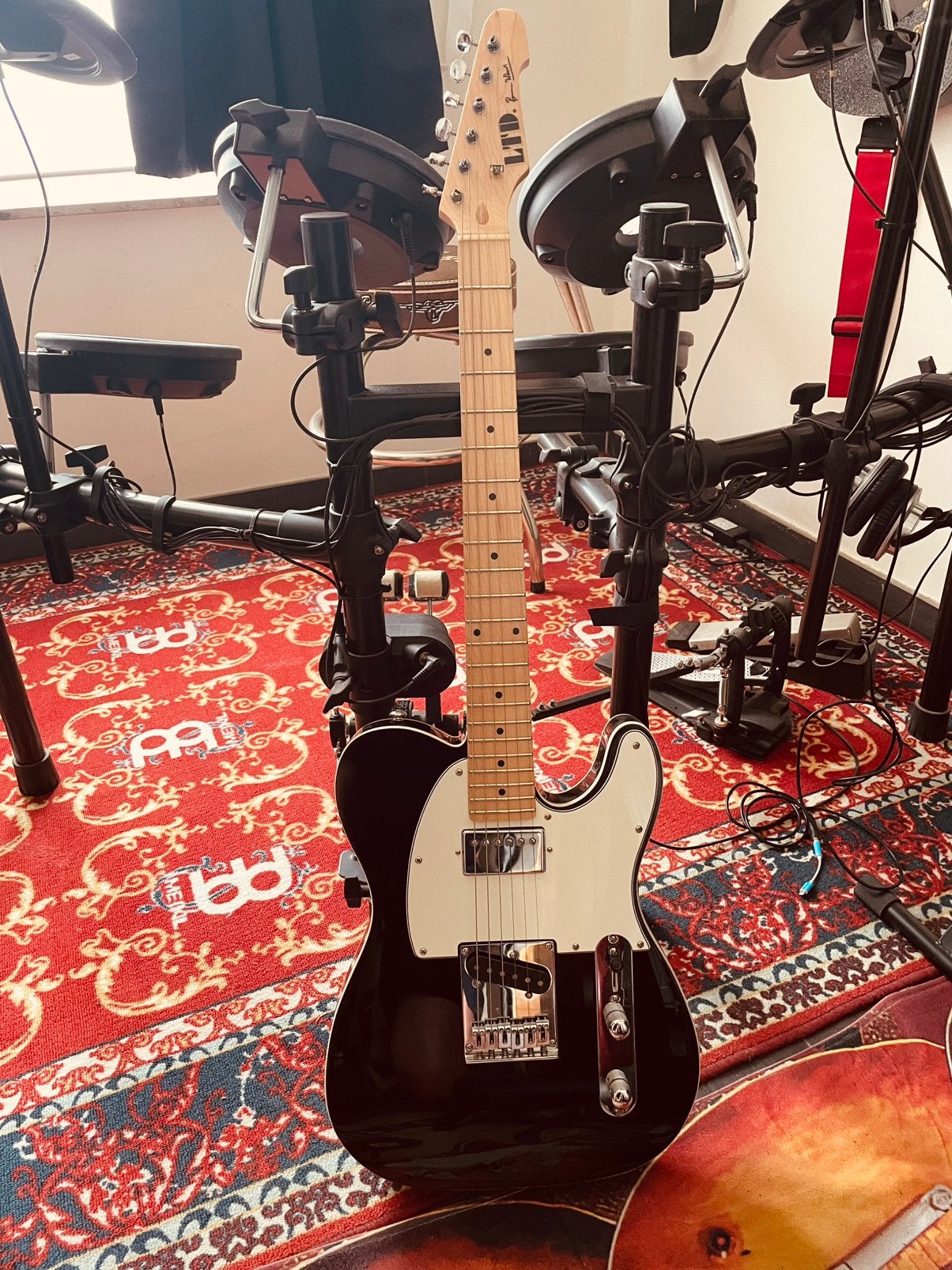 ESP LTD Ron Wood Signature – Black – Seymour Duncan pickups, Ophalen, Zo goed als nieuw, Solid body