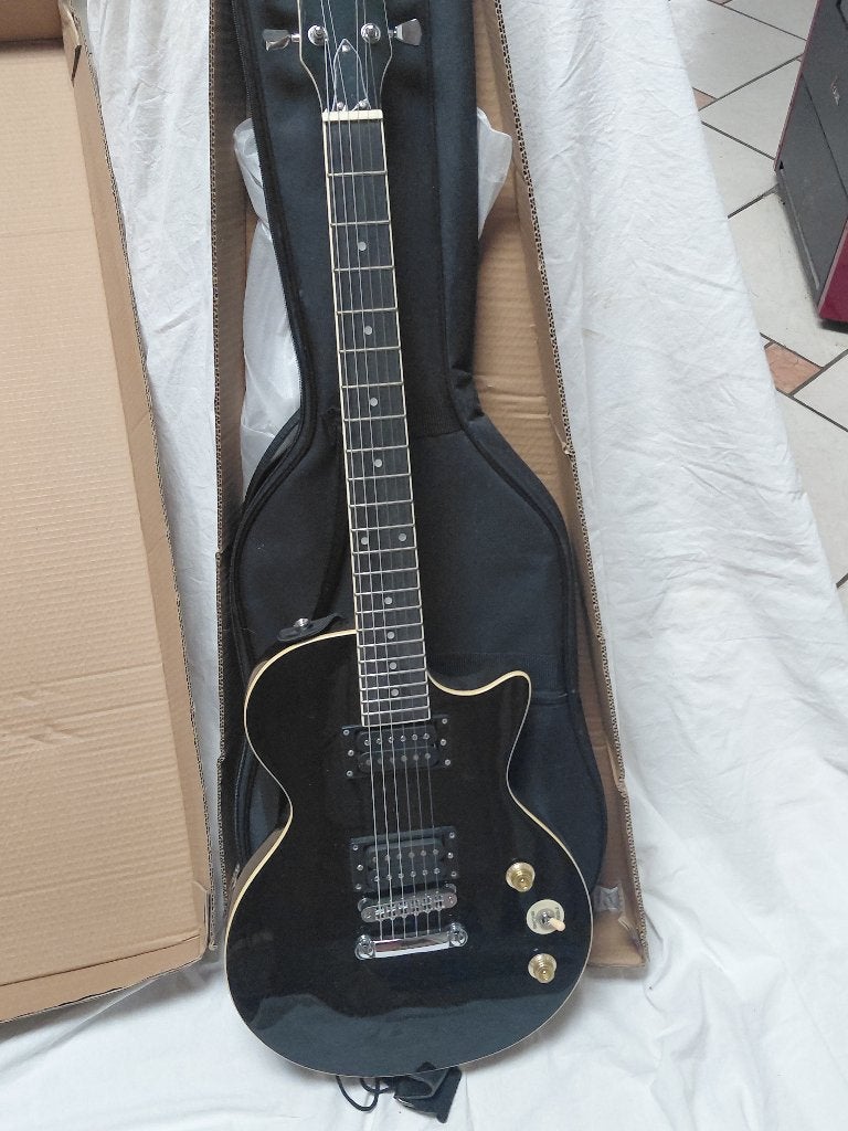 Guitare électrique Donner DLP-124S (Noire), Muziek en Instrumenten, Snaarinstrumenten | Gitaren | Elektrisch, Ophalen, Zo goed als nieuw