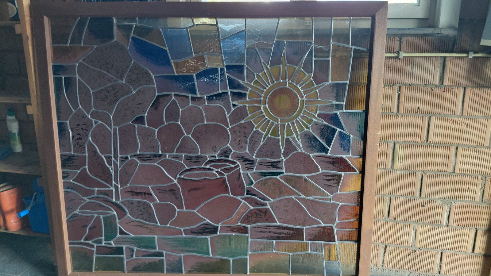 glasraam in lood, Antiek en Kunst, Ophalen