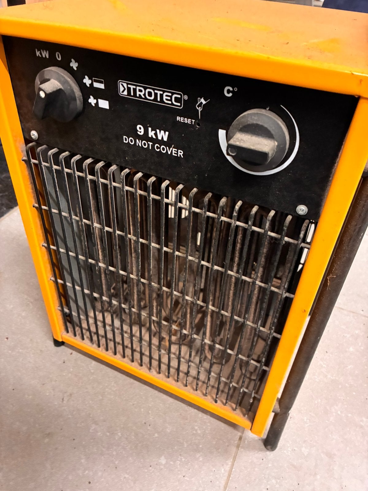 Trotec TDS 50 elektrische bouwverwarming 9 kW – 400V, Ophalen, Gebruikt, Thermostaat