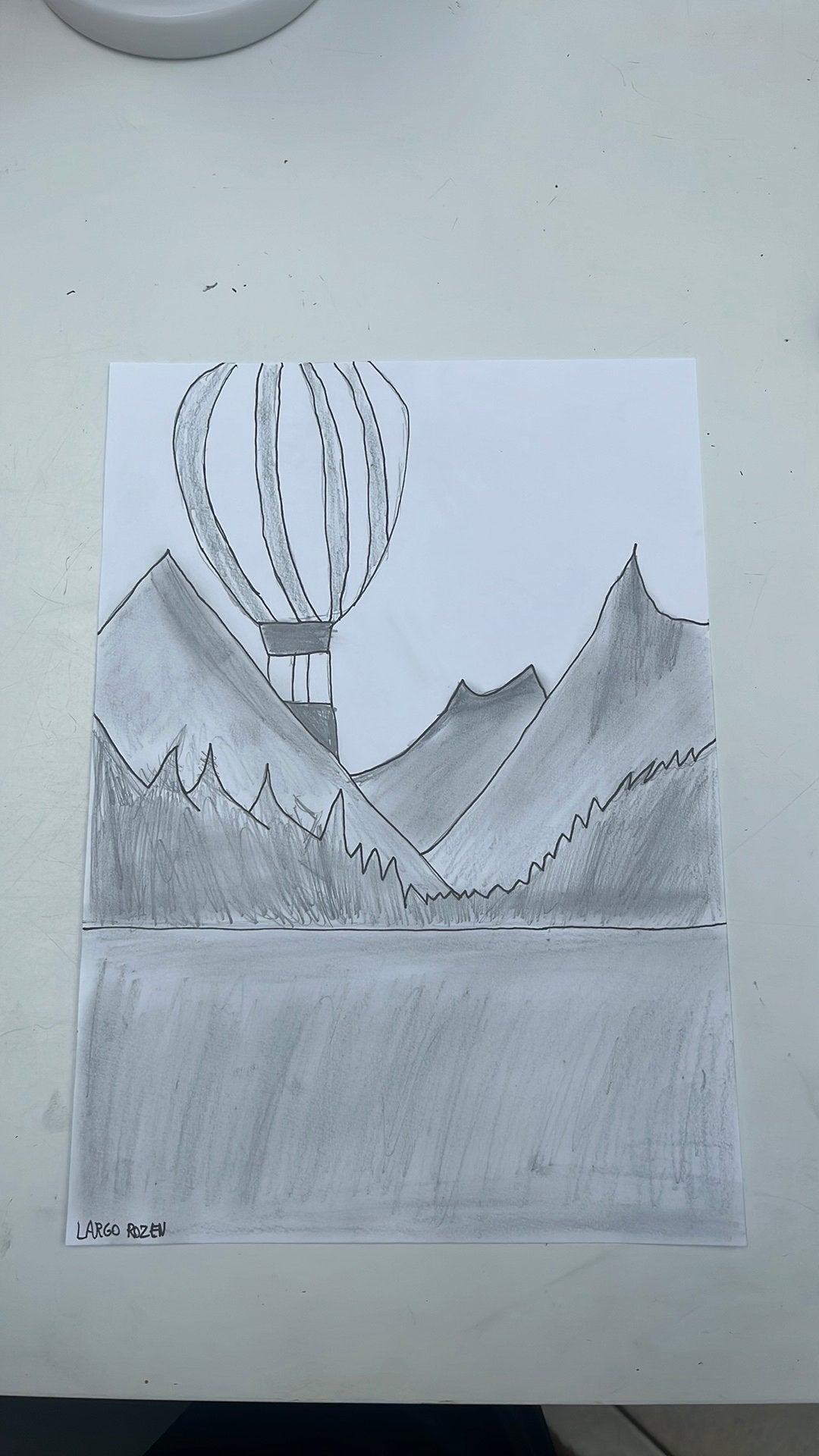 Tekening: de vrije luchtballon, Ophalen, Tekening, Potloodtekening, Origineel