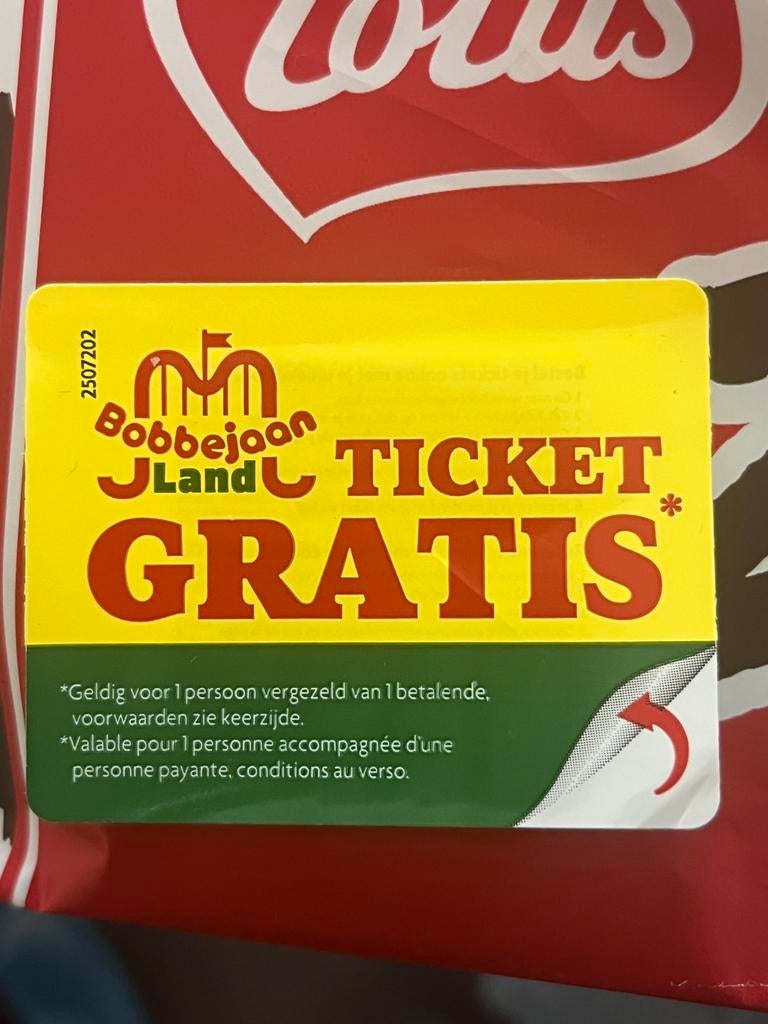 Gratis ticket bobbejaanland, Ophalen, Zo goed als nieuw