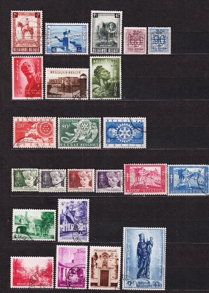 Belgique 1954 année complète oblitéré, Envoi, Affranchi, Oblitéré
