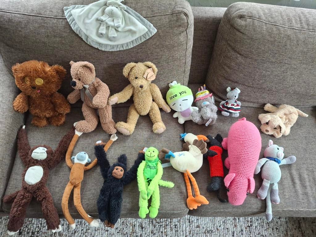Pluchen groenten, fruit,aapjes, beren en knuffels., Dieren en Toebehoren, Ophalen