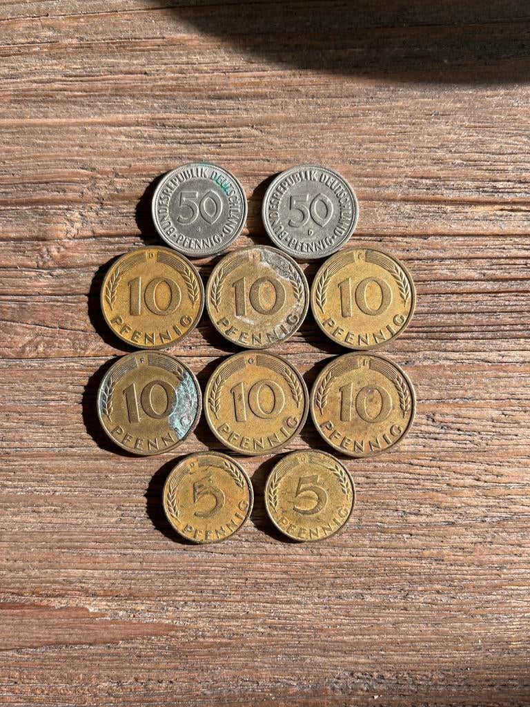 Duitse Pfennig munten lot – Bundesrepublik (1949–1950), Postzegels en Munten, Ophalen of Verzenden, Duitsland, Setje