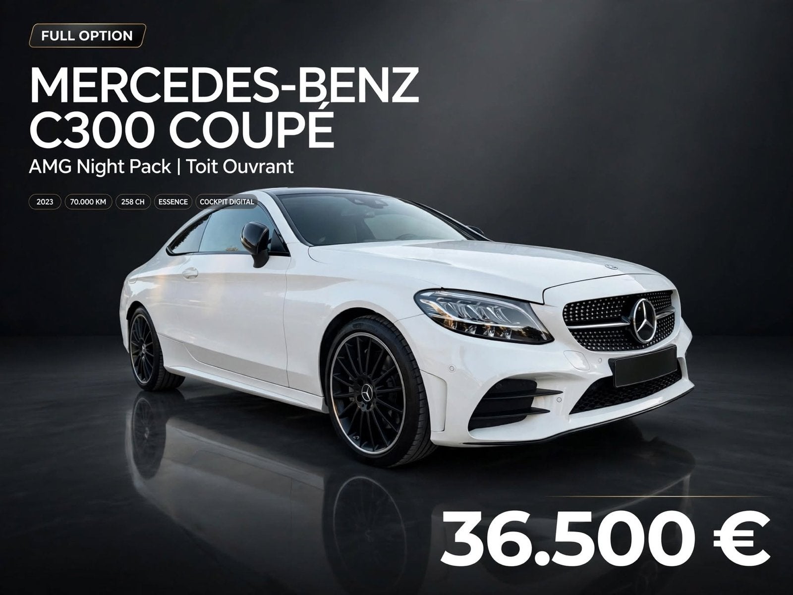 Mercedes C300 coupe amg/70000km/essence/258ch/ belge, Autos, Cuir et Alcantara, Achat, Euro 6, Entretenue par le concessionnaire