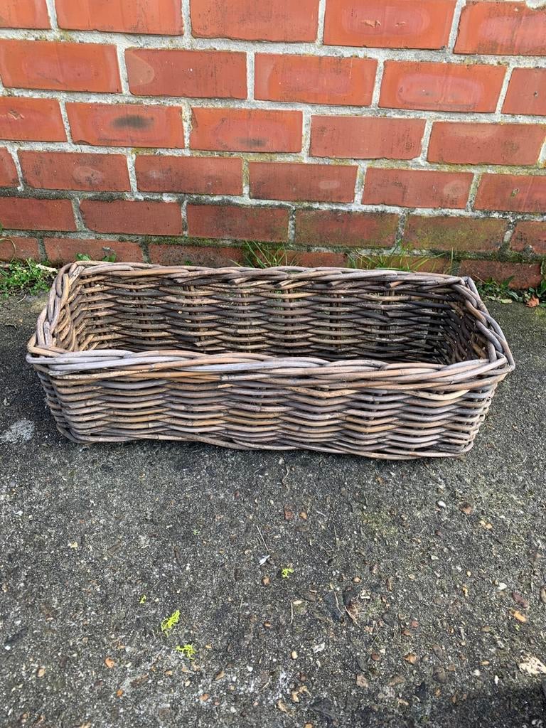Bloembak in riet, Tuin en Terras, Ophalen, Overige materialen, Gebruikt, Minder dan 30 cm