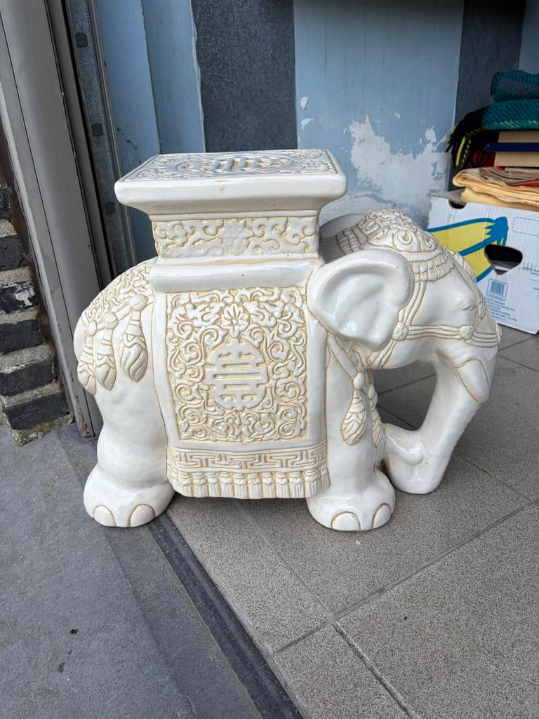 Vintage olifant keramiek plantenstaander, Antiek en Kunst, Ophalen