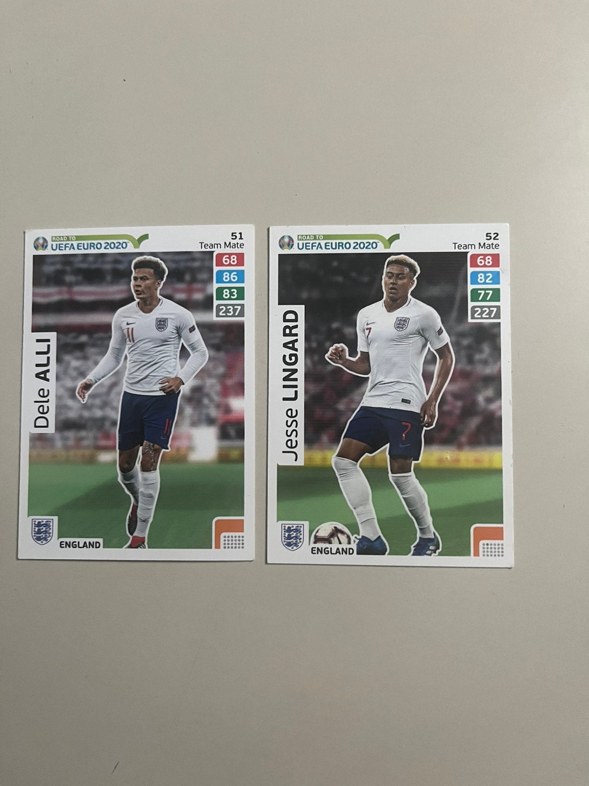 Uefa panini cards; euro 2020/ Dele Alli & Lingard, Verzamelen, Ophalen of Verzenden, Nieuw