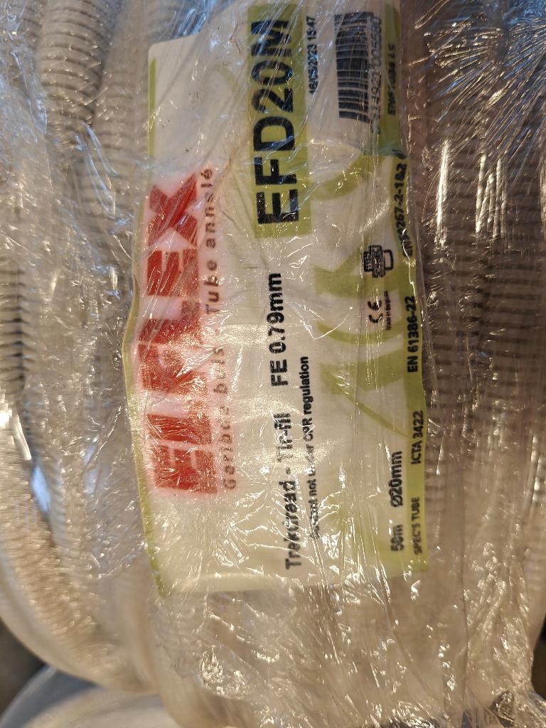 Flexibele buis met trekdraad 20mm - 2 x 50m, Doe-het-zelf en Bouw, Elektriciteit en Kabels, Ophalen, Nieuw
