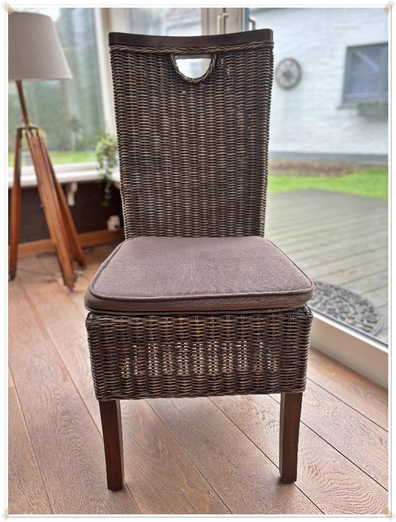 ROTIN DESIGN - ENSEMBLE DE 6 CHAISES «RACINE», Ophalen, Gebruikt, Bruin, Colonial