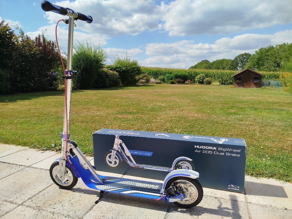Hudora BigWheel Air 205 scooter met dubbele rem - ALS NIEUW, Fietsen en Brommers, Steps, Ophalen, Zo goed als nieuw, Hudora