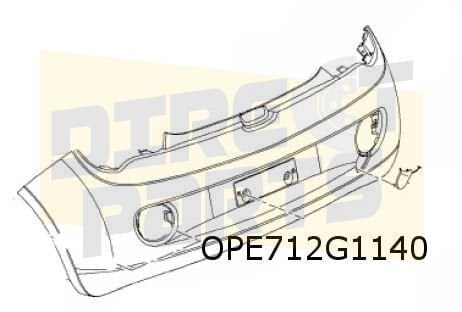 Opel Adam (1/13-9/19) achterbumper (bij PDC) (te spuiten) Or, Neuf, Arrière, -, Opel