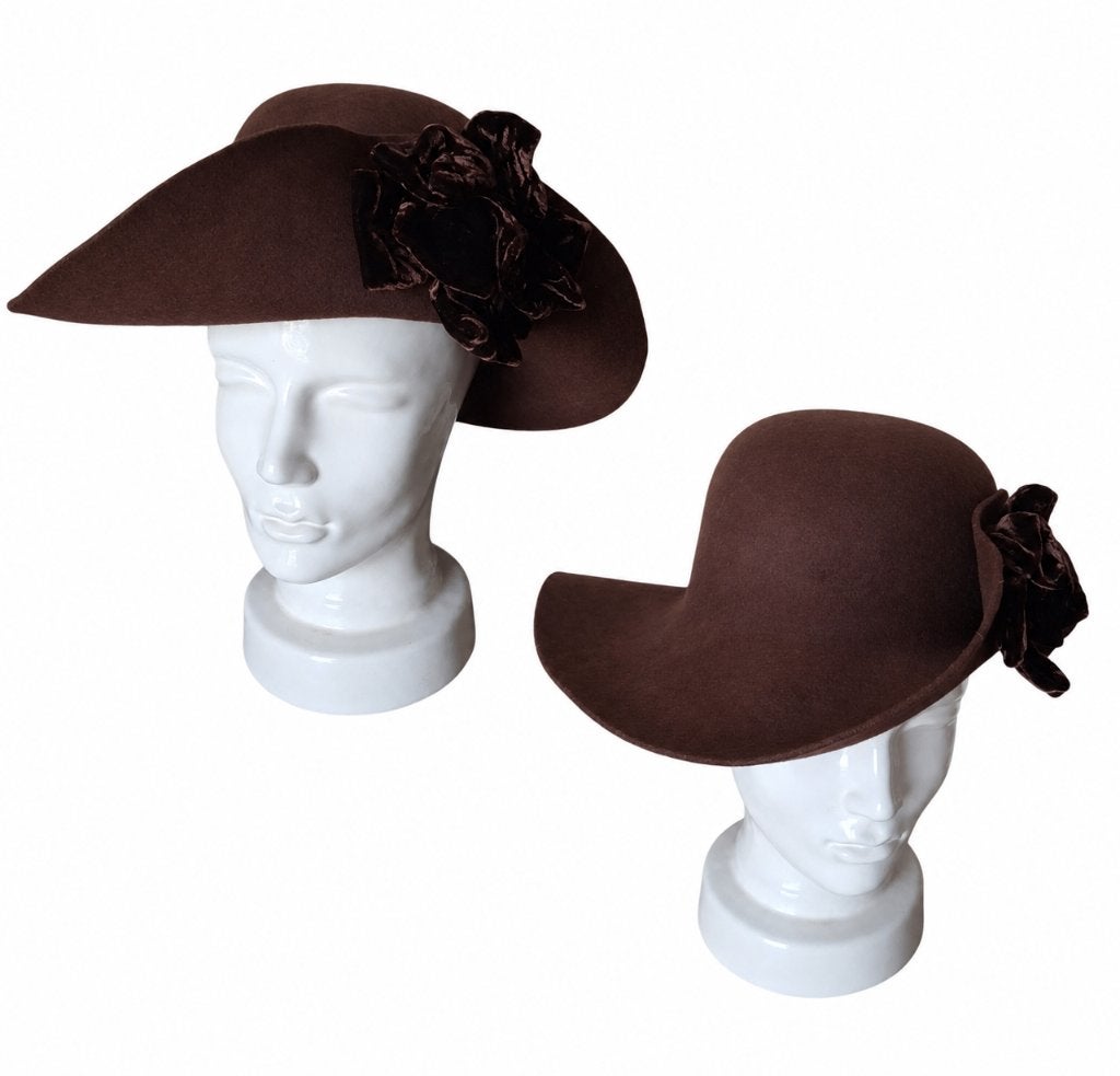 Vintage hoed in vilt BERMONA ENGLAND, Ophalen of Verzenden, Nieuw, 55 cm (S, 6⅞ inch) of minder, Hoed