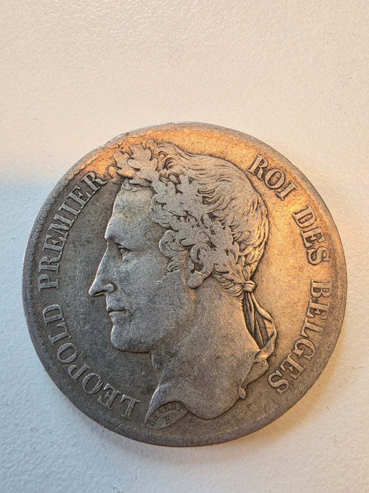 Leopold 1 5 francs zeldzaam 1833, Postzegels en Munten, Ophalen of Verzenden, België, Zilver
