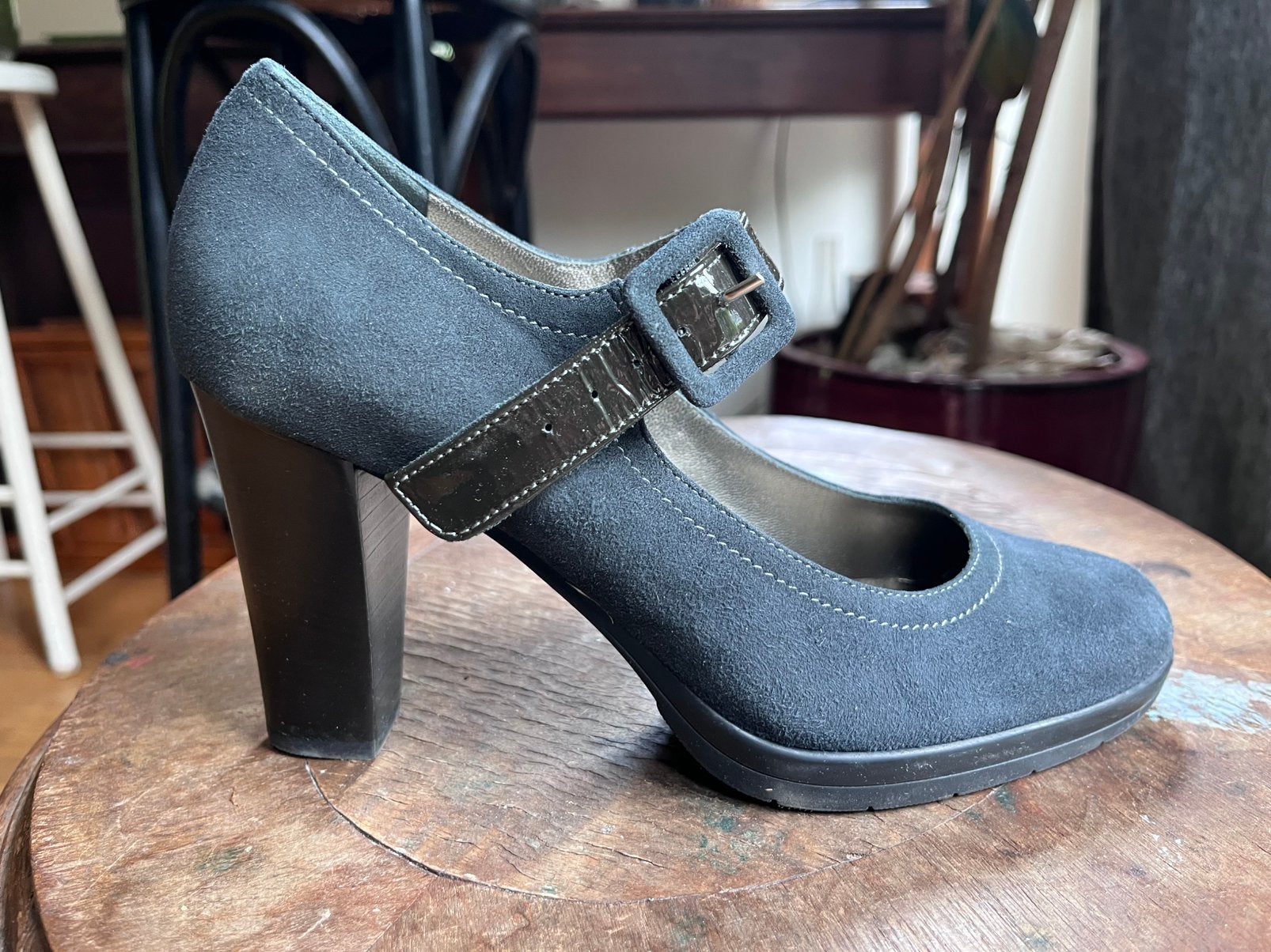 Hush puppies talon 38,5, Enlèvement, Comme neuf, Bleu, Chaussures à haut talons