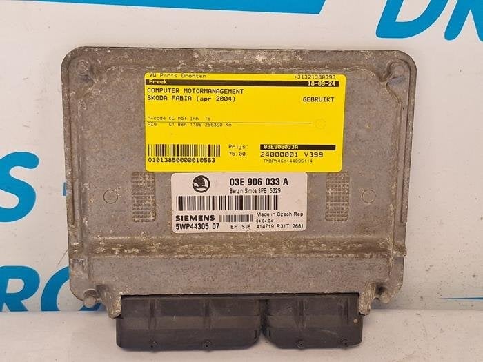 Ordinateur gestion moteur d'un Skoda Fabia, -, 3 mois de garantie, Utilisé, Skoda