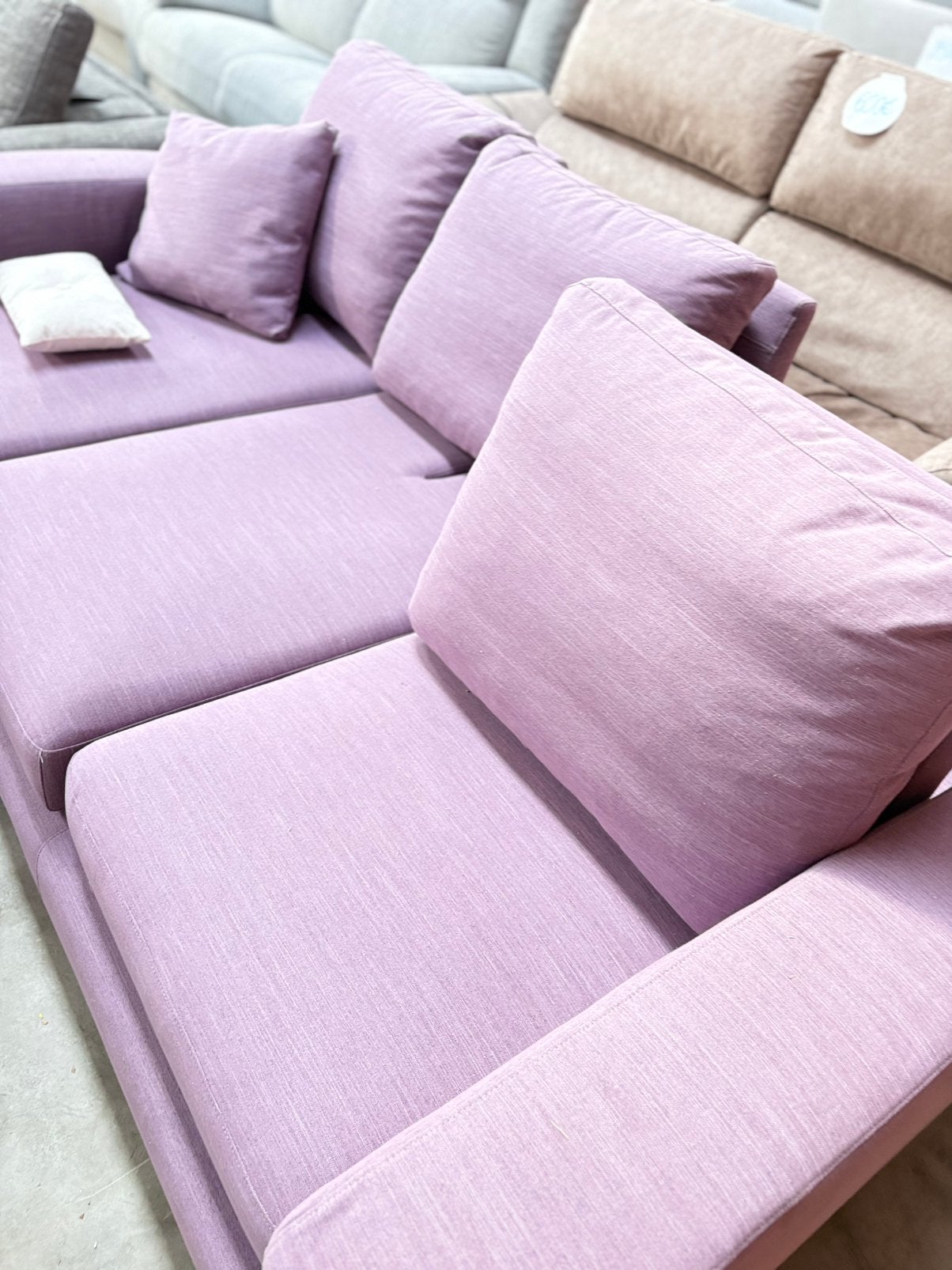 Canapé méridienne mauve tissus, Maison & Meubles, Neuf, 150 cm ou plus, Enlèvement, Moderne