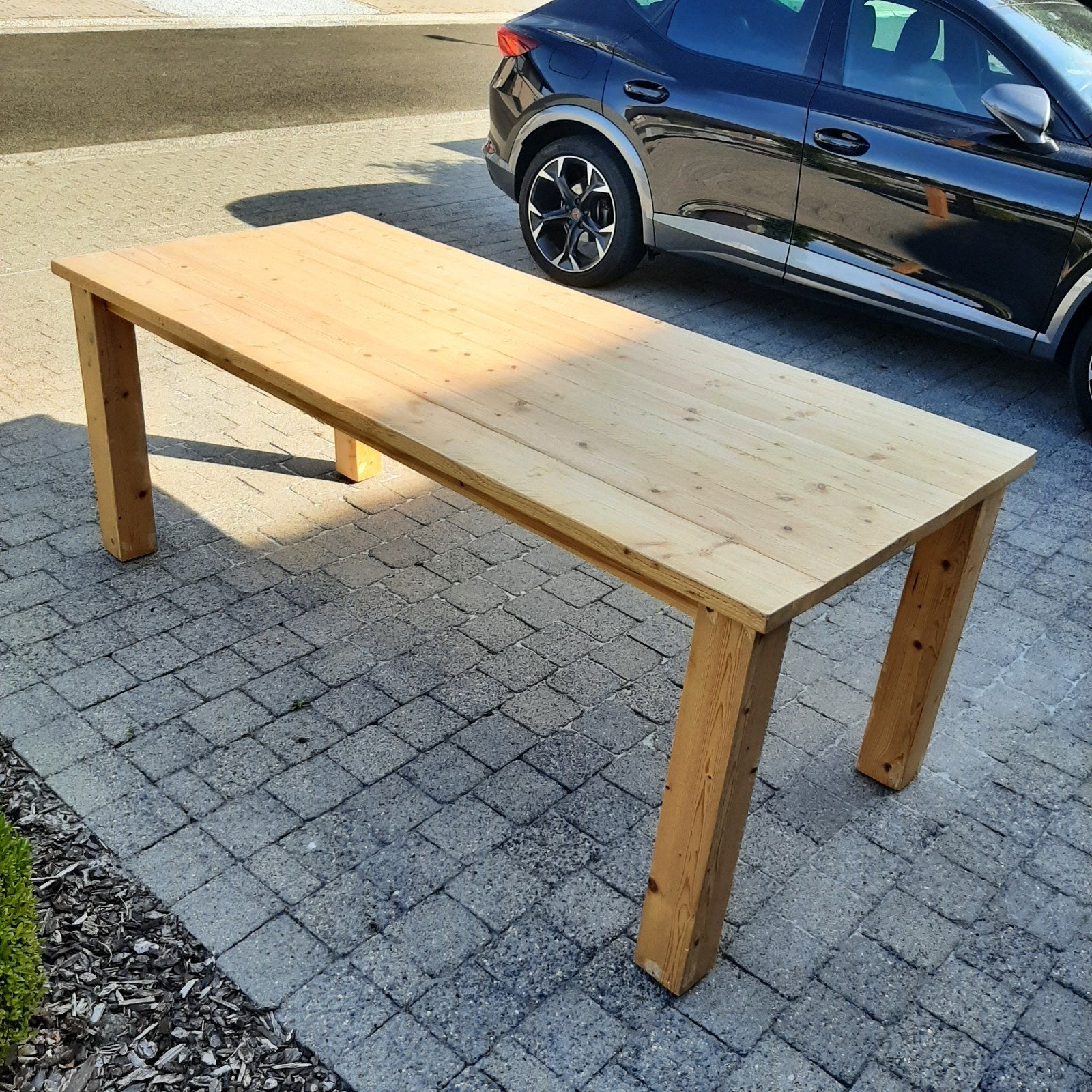 zware houten eettafel, Ophalen