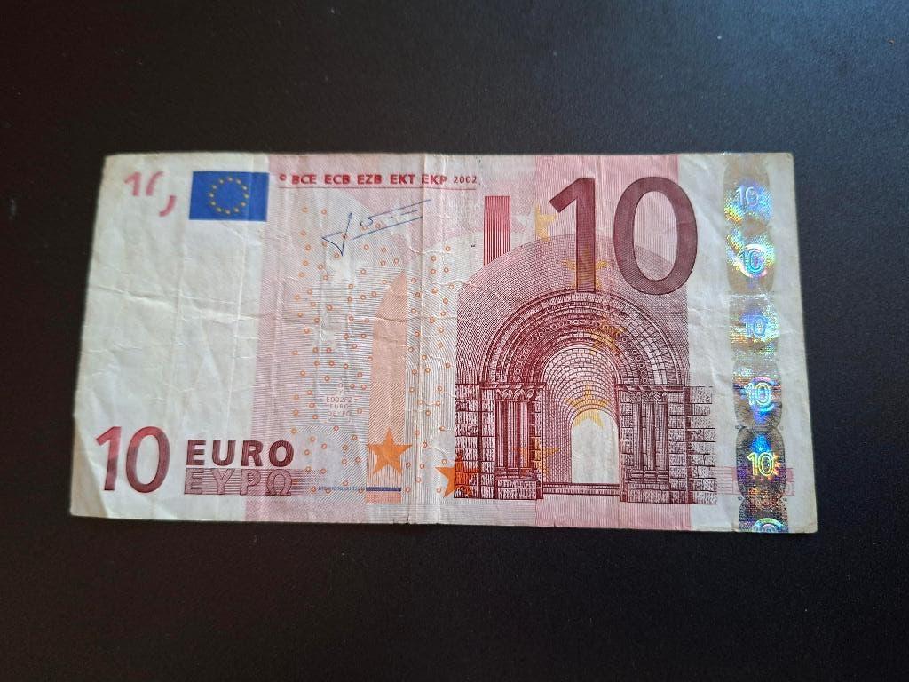 2002 Duitsland 10 euro oude serie Trichet code E002, Postzegels en Munten, Verzenden, Duitsland, 10 euro, Los biljet