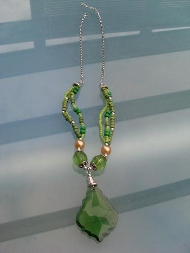 Groene halsketting, Handtassen en Accessoires, Kettingen, Gebruikt, Groen, Ophalen of Verzenden