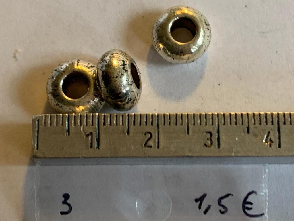 3 metalen kralen, Enlèvement ou Envoi, Neuf, Perle