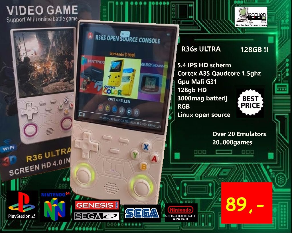 retro gaming console 128GB, Ophalen, Nieuw