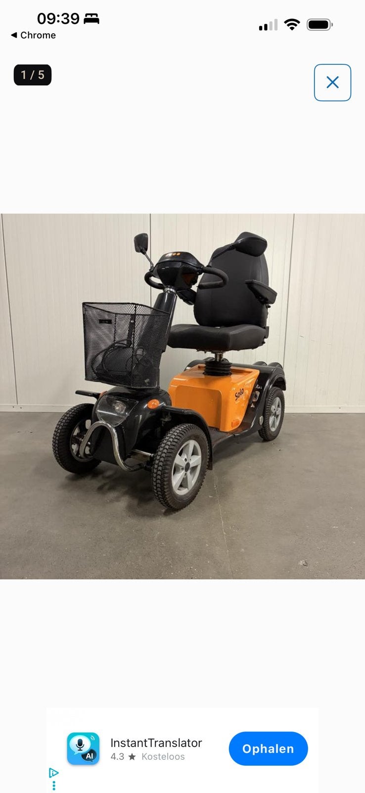 Scootmobiel L&M SOLO oranje, Divers, Voitures sans permis & Scooters pour invalides, Life and Mobility, 36 à 45 km, 16 km/h ou plus