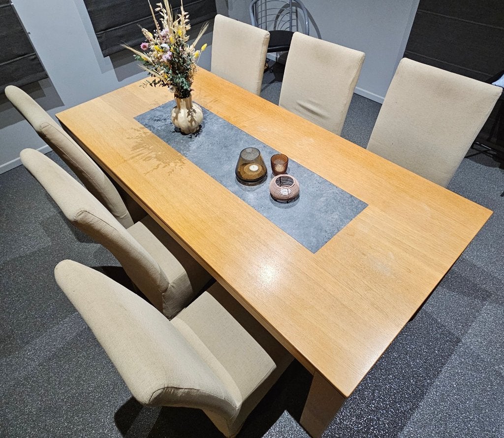 Tafel + bijhorende stoelen (GRATIS AF TE HALEN), Ophalen, Gebruikt, 4 tot 6 stoelen