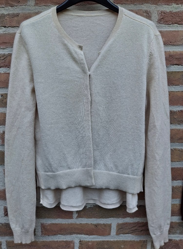 94 % Casmere cardigan 'Shumacher' - maat 38 (gebroken wit), Enlèvement ou Envoi, Comme neuf, Taille 38/40 (M), Blanc