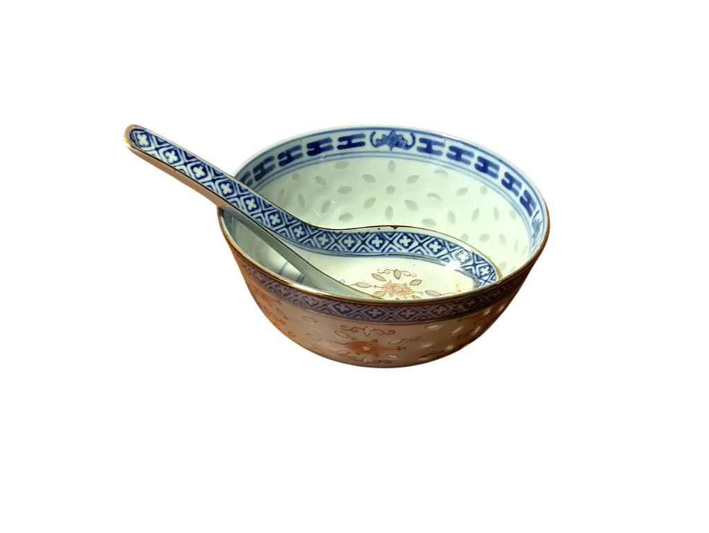1 kom Chinese rijst + lepel, Huis en Inrichting, Ophalen, Zo goed als nieuw, Kom(men)