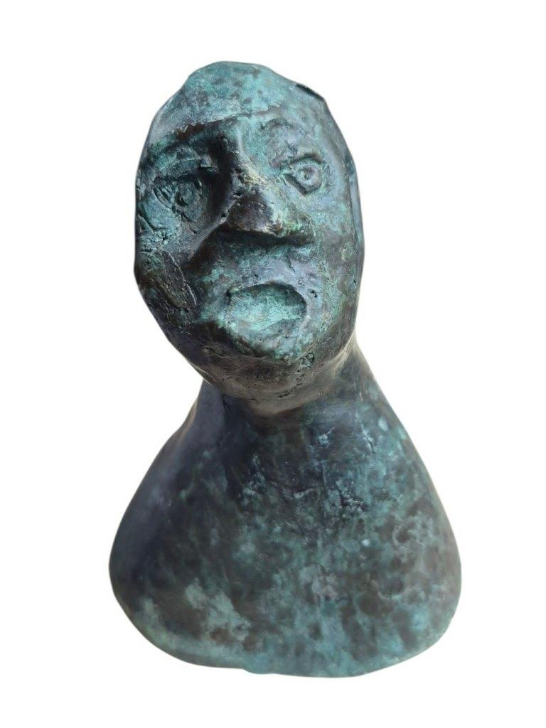 Buste en bronze signé par l'artiste de 14cm de haut, Enlèvement, Bronze