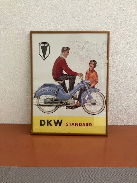 Originele poster DKW Hummel, Fietsen en Brommers, Ophalen of Verzenden, Zo goed als nieuw, DKW