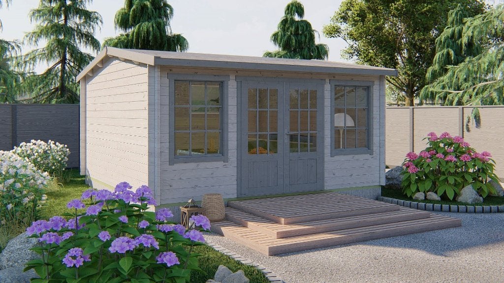 Blokhut - Tuinhuis Meaghan | 40 mm | onbehandeld, Hobby en Vrije tijd, Overige Hobby en Vrije tijd, Nieuw, Verzenden