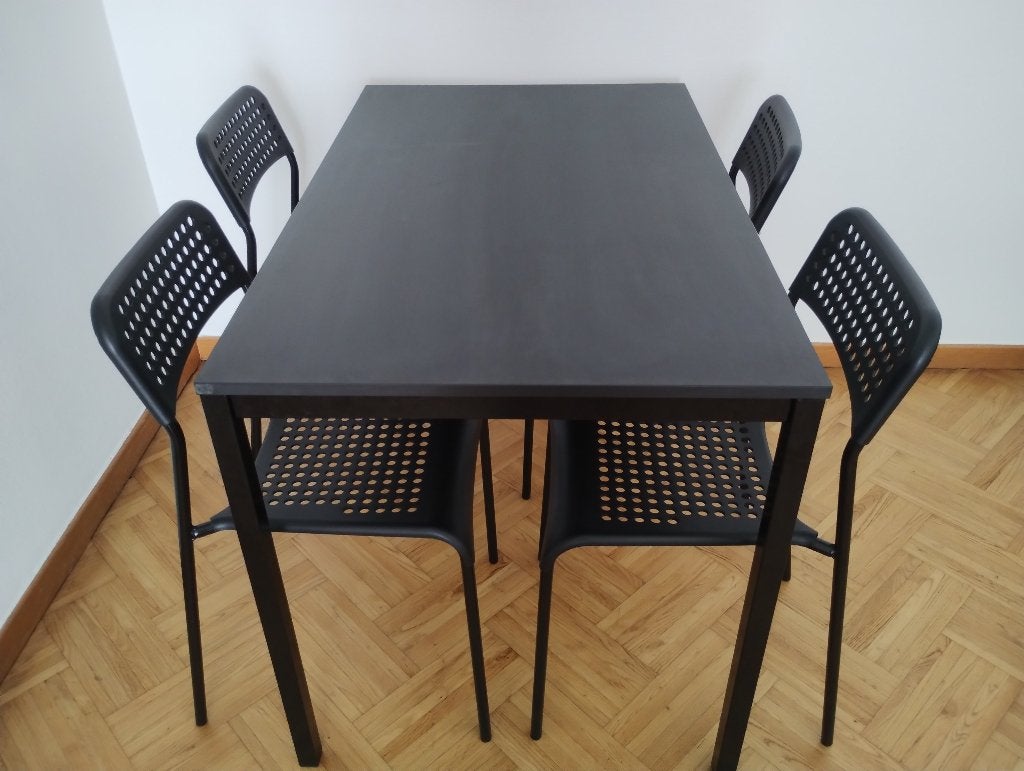 Dining table with 4 chairs, Huis en Inrichting, Ophalen, Gebruikt, 100 tot 150 cm, 50 tot 100 cm