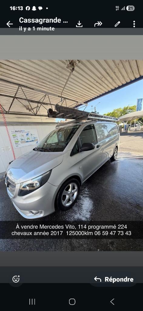 Mercedes Vito 114 CDI, Autos, Argent ou Gris, Achat, 3 places, Carnet d'entretien