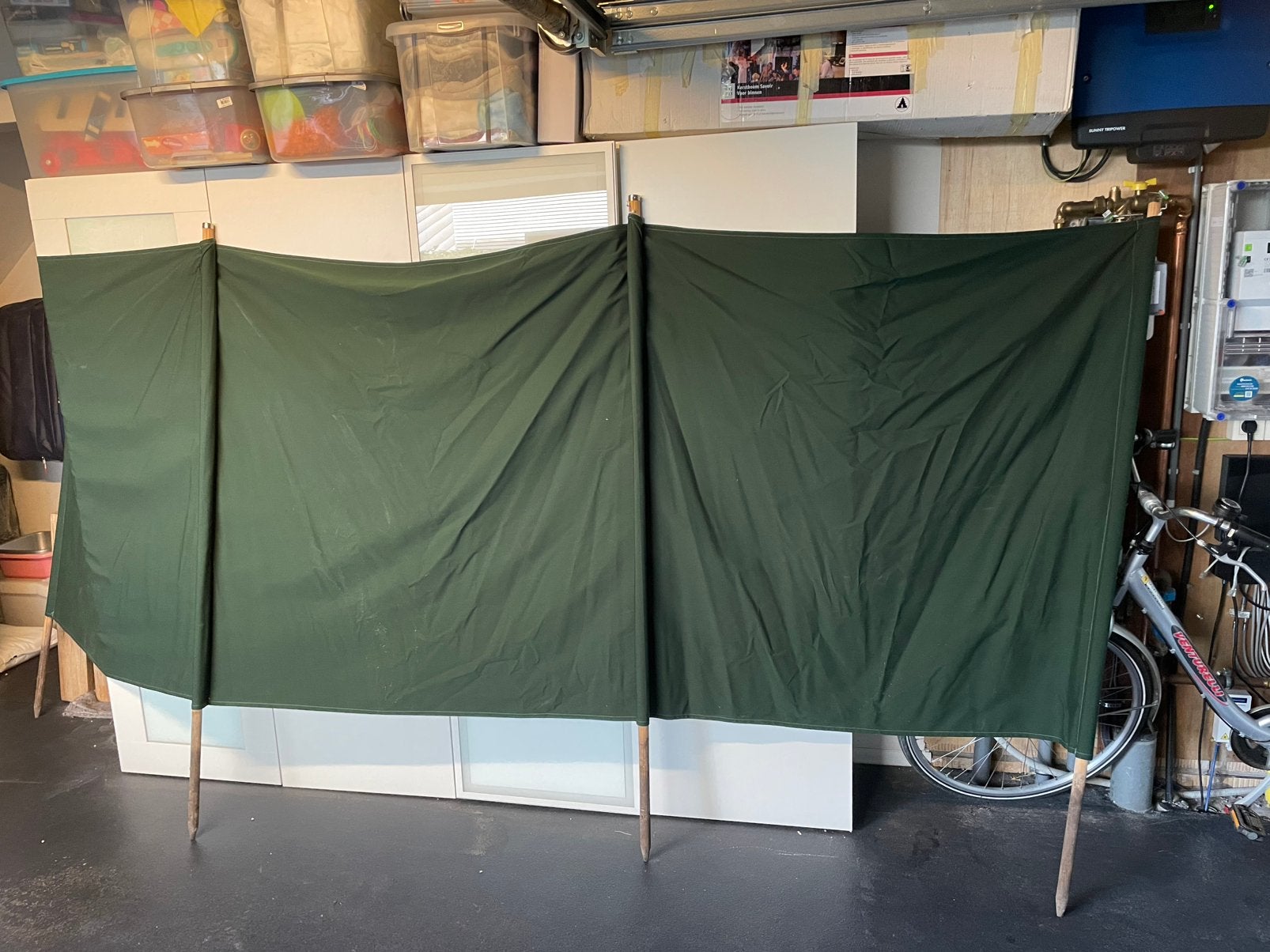 Groen windscherm, Caravanes & Camping, Enlèvement, Extensible, Comme neuf