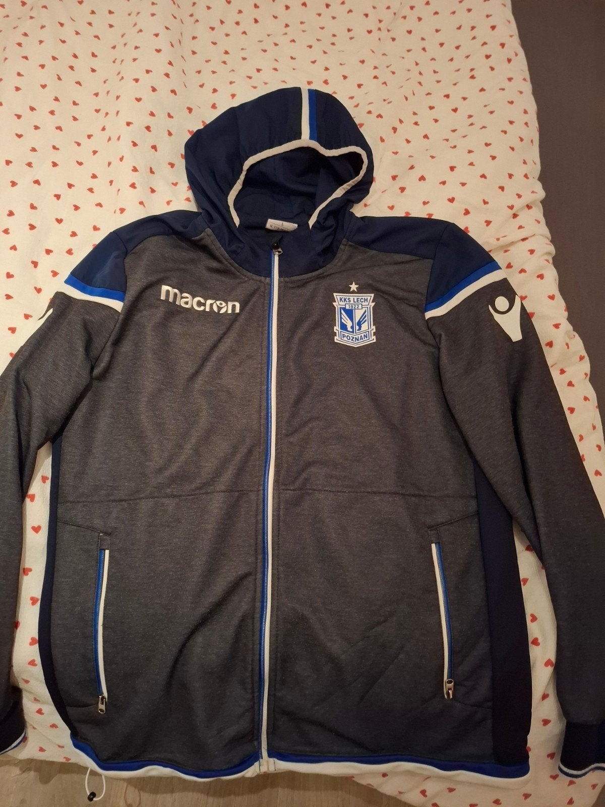 Traingsjas Lech Poznan te koop maat L, Ophalen, Maat 52/54 (L), Blauw, Macron