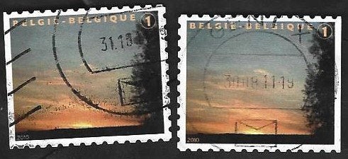 2 Postzegels België 2010 Rouwzegel, Postzegels en Munten, Postzegels | Europa | België, Ophalen of Verzenden, Gestempeld, 1e dag stempel