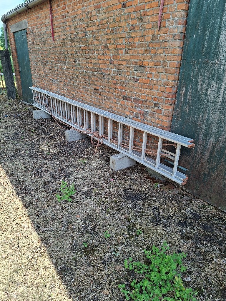 driedelige industriële uitschuifbare ladder, Doe-het-zelf en Bouw, Ophalen, Gebruikt, Ladder, 4 meter of meer