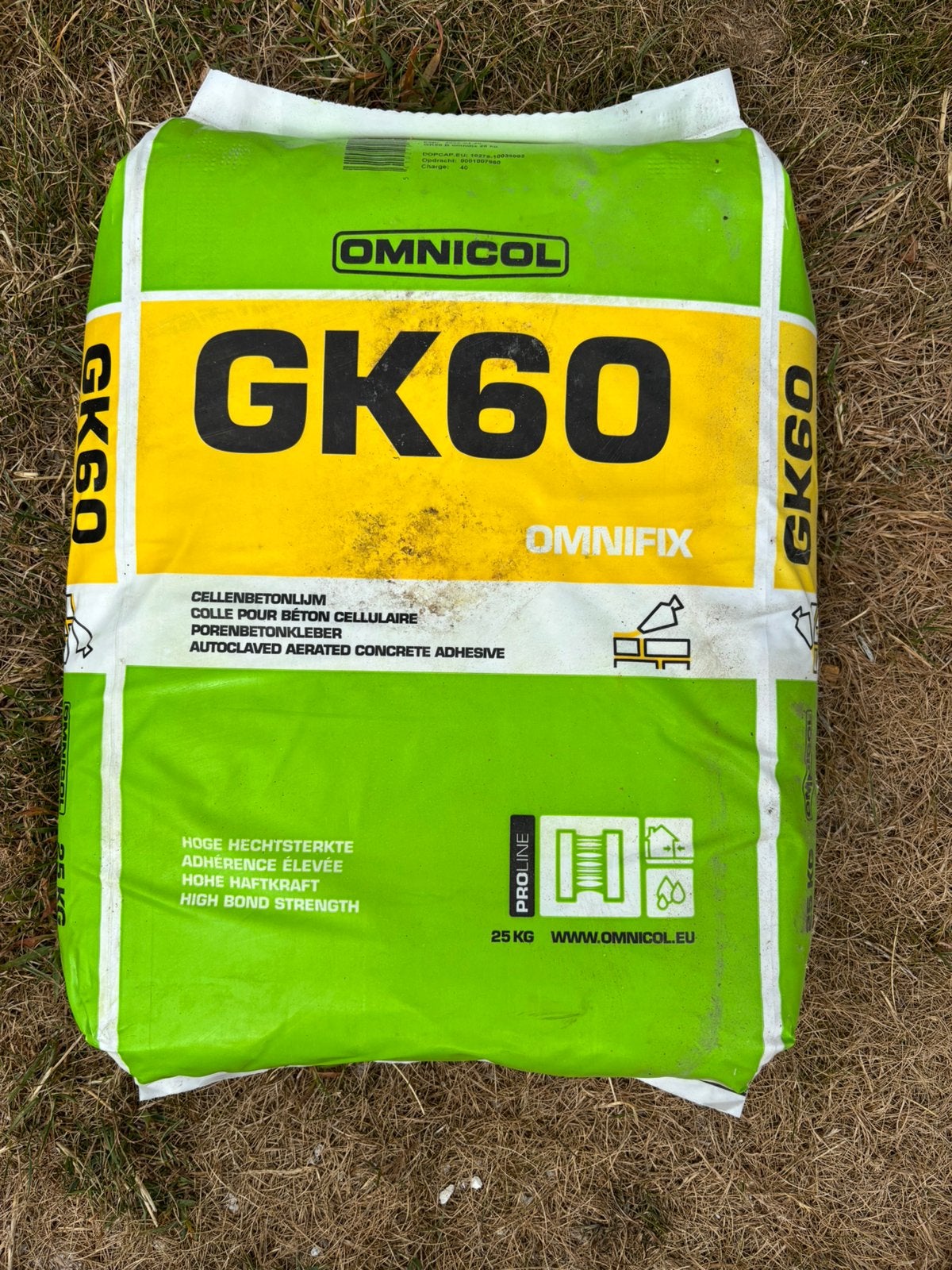 Omnicol cellenbetonlijm GK60, Doe-het-zelf en Bouw, Ophalen, Nieuw