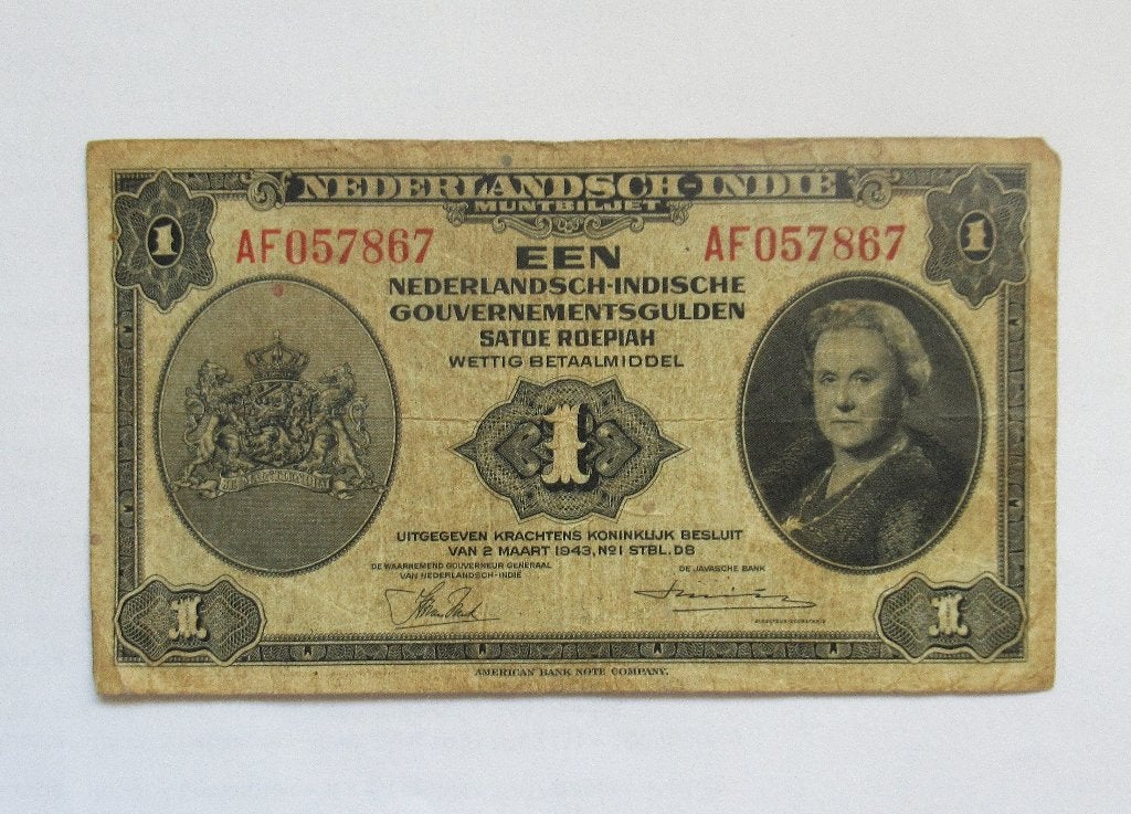 Nederlands Indië 1 Gulden 1943, Timbres & Monnaies, Envoi