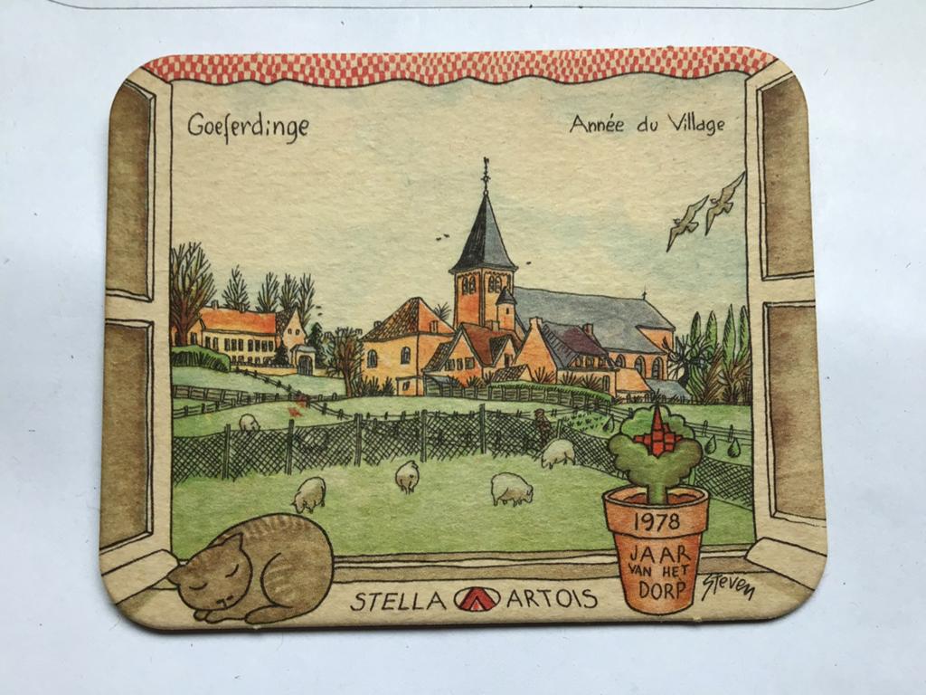 Oud bierviltje Goeferdinge 1978, Ophalen, Zo goed als nieuw, Stella Artois