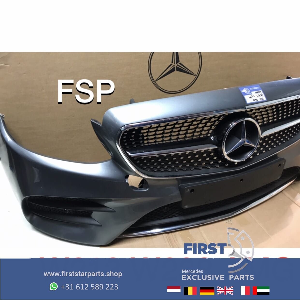 W213 E KLASSE E43 E53 AMG BUMPER GRIJS COMPLEET + DIAMANT GR, -, Voor, -, Bumper