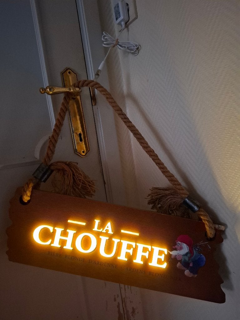 lichtreclame La chouffe bier, Ophalen of Verzenden, Nieuw, Lichtbak of (neon) lamp
